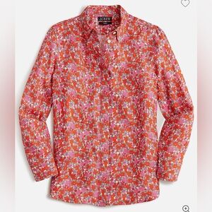 J.Crew Classic-fit drapey cupro shirt in pink floral